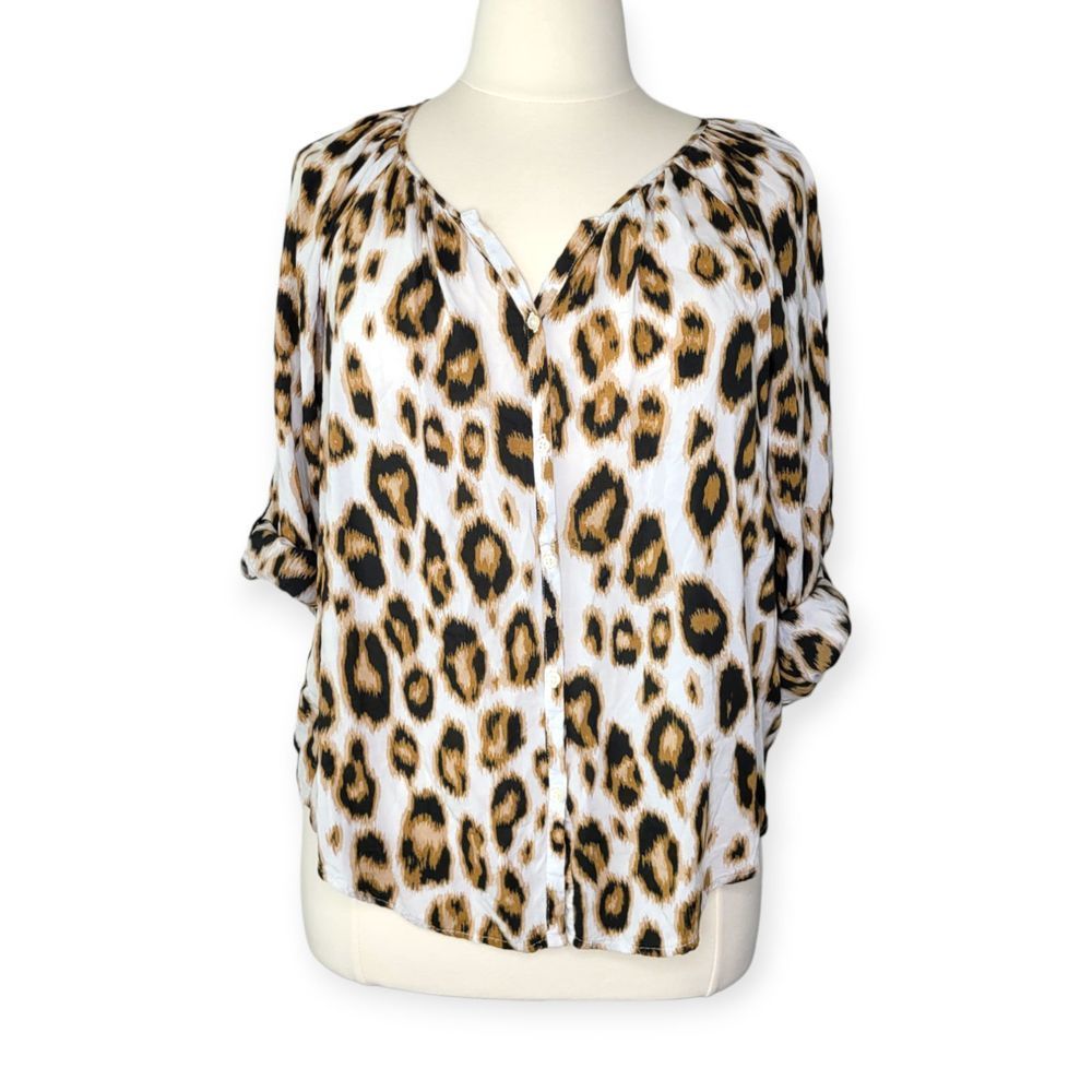 Old Navy Leopard Animal Print Top XL